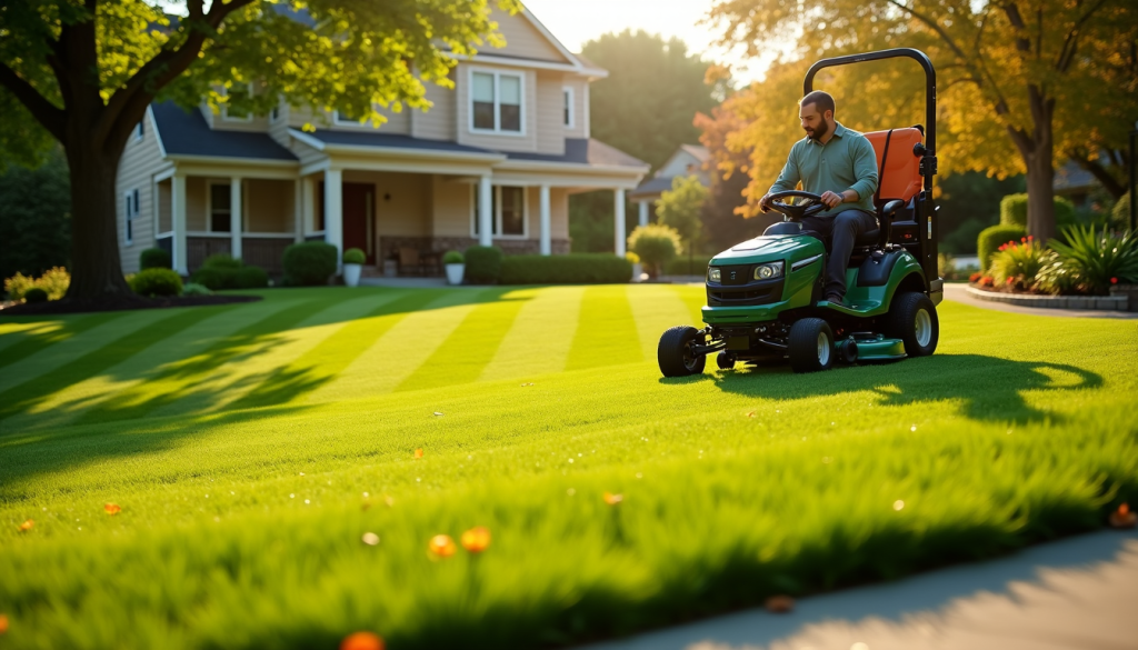 mowing large lawn