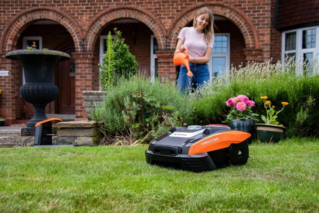 yard force mower on lawn