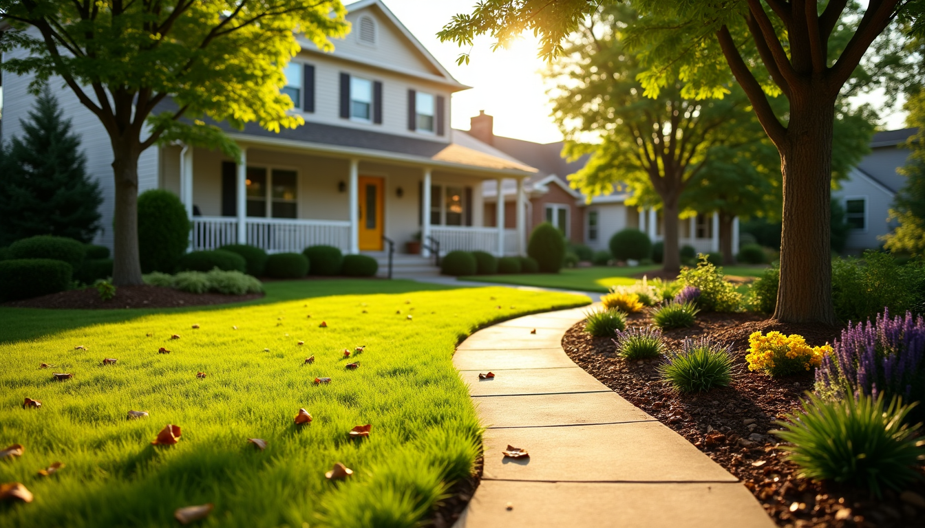 beautiful front lawn