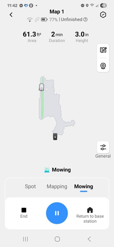 screenshot of terramow mower app