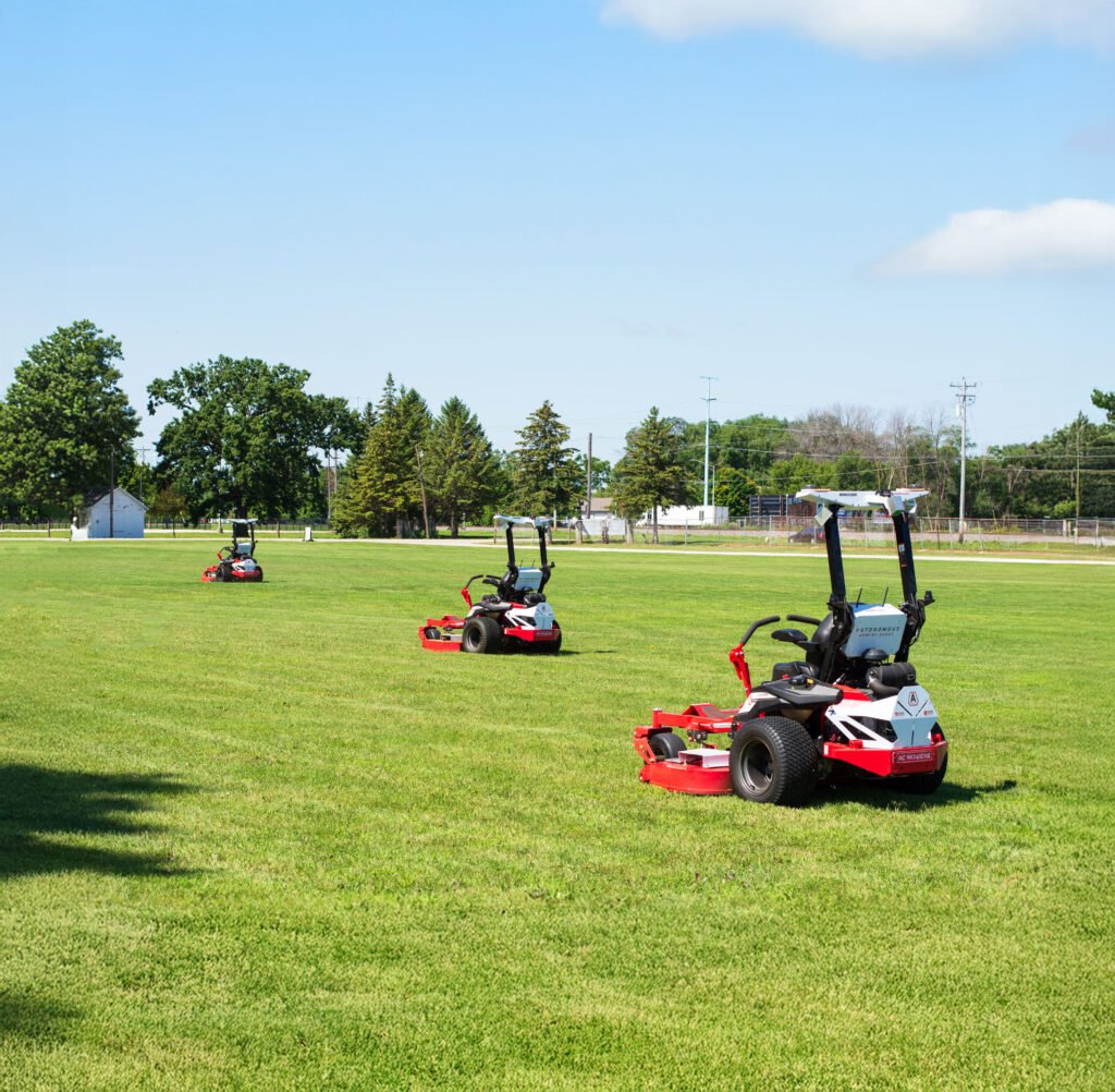 array of commercial robotic mowers