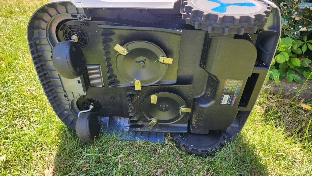 underside of lawnsense tango robot