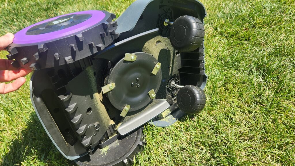 underside of m9 model robot mower